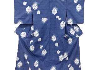 花亀甲模様織出し手織り紬着物